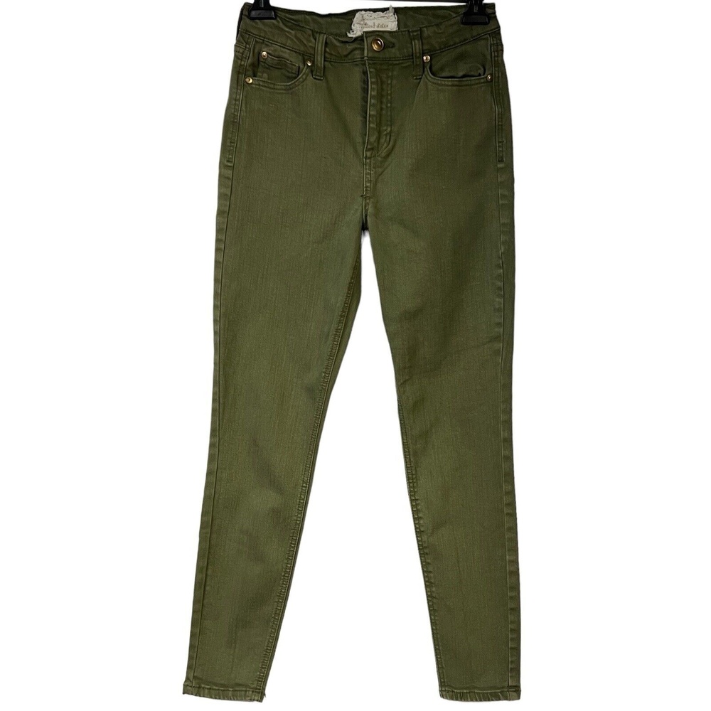 Altar’d‎ State Jeans 26/3 Green Skinny Solid Denim Stretch Croc Trendy Casual